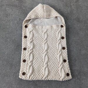 Newborn Baby Cute Knitted Crochet Hooded Sleeping Bags Babies Swaddle Wrap